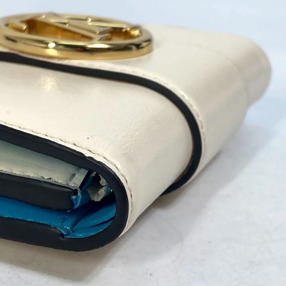 LOUIS VUITTON Portefeuille-LV Pont Neuf Trifold wallet Leather White